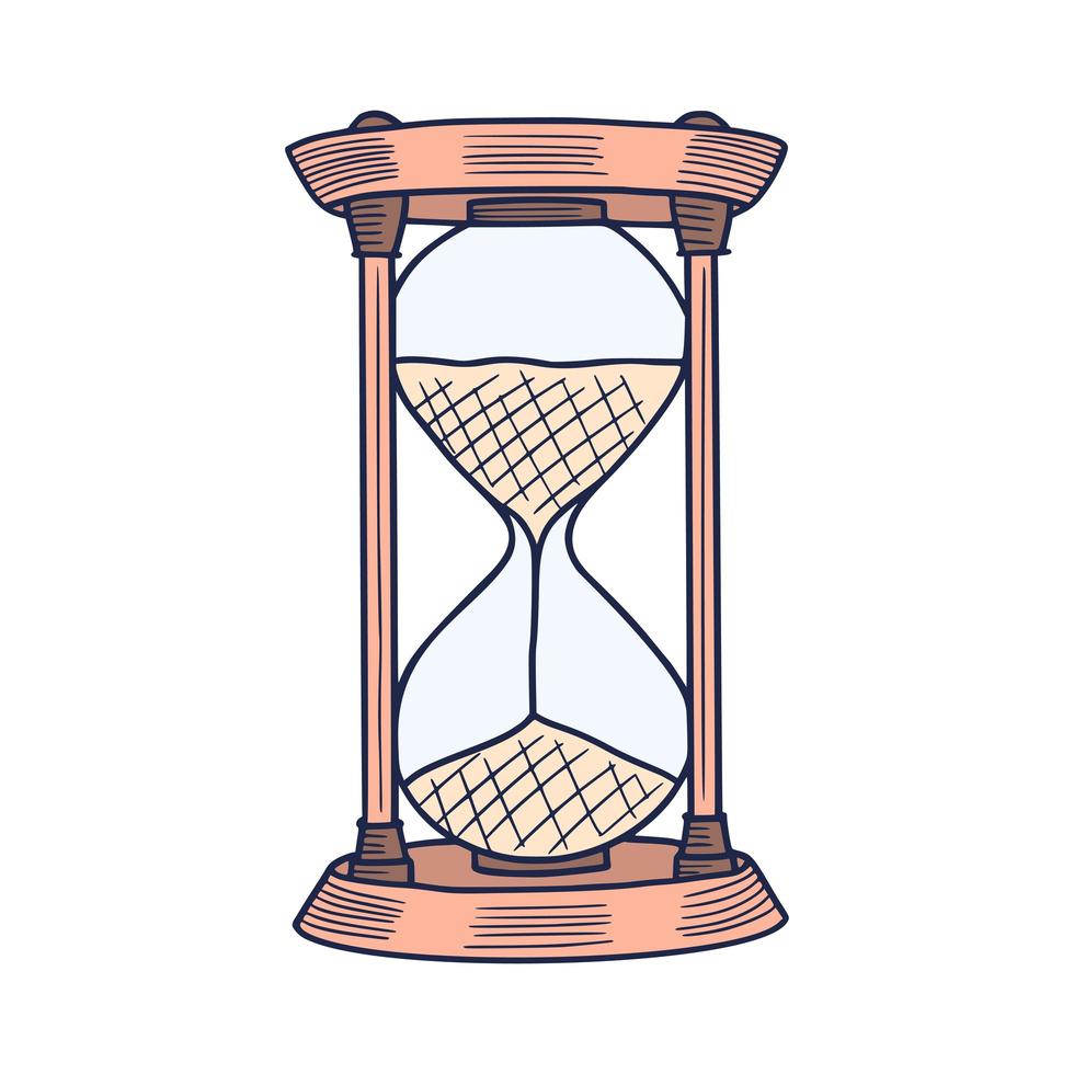 Hourglass icon. Hand drawn doodle cartoon vector illustration