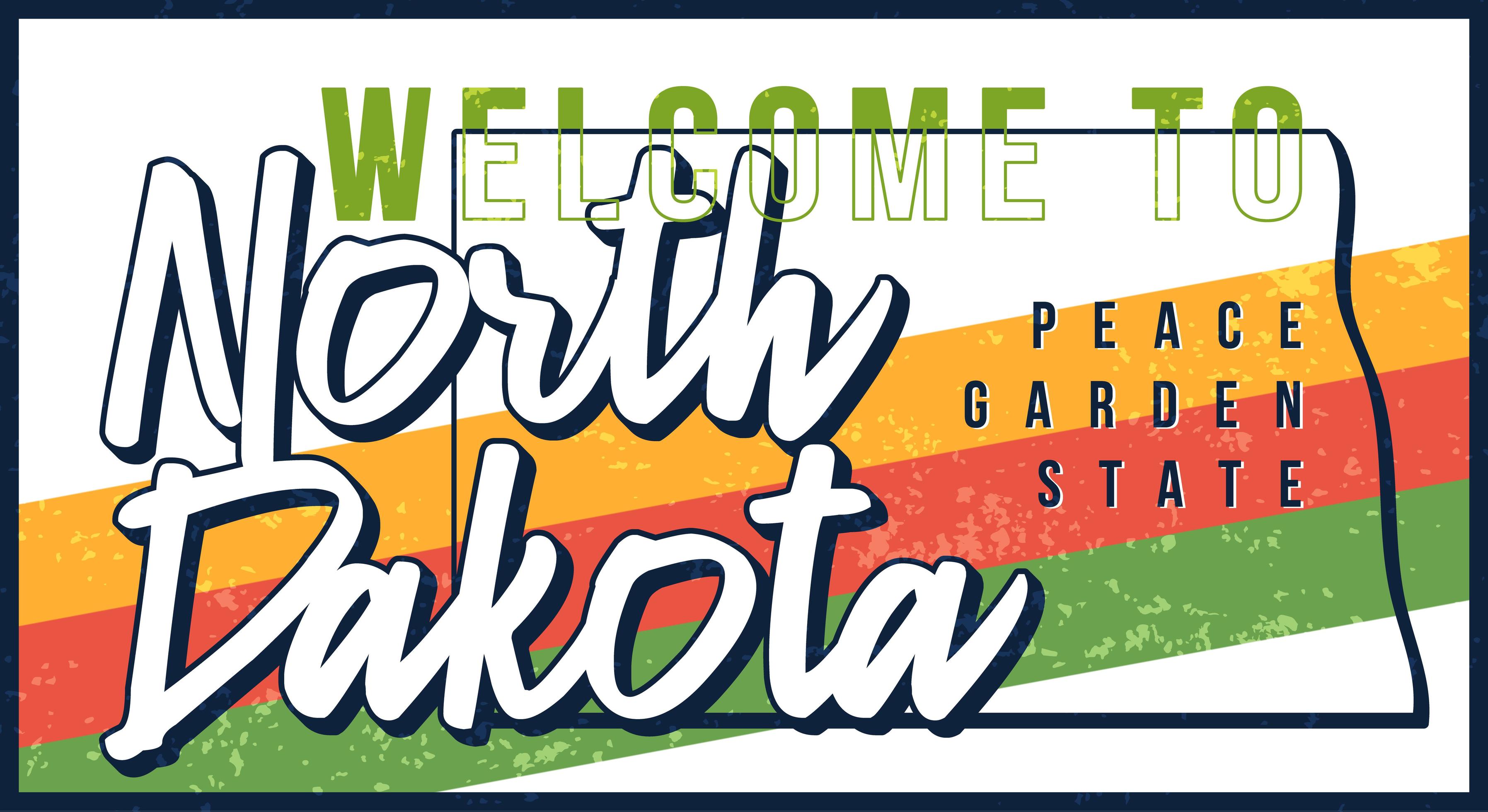to North Dakota vintage rusty metal sign vector illustration
