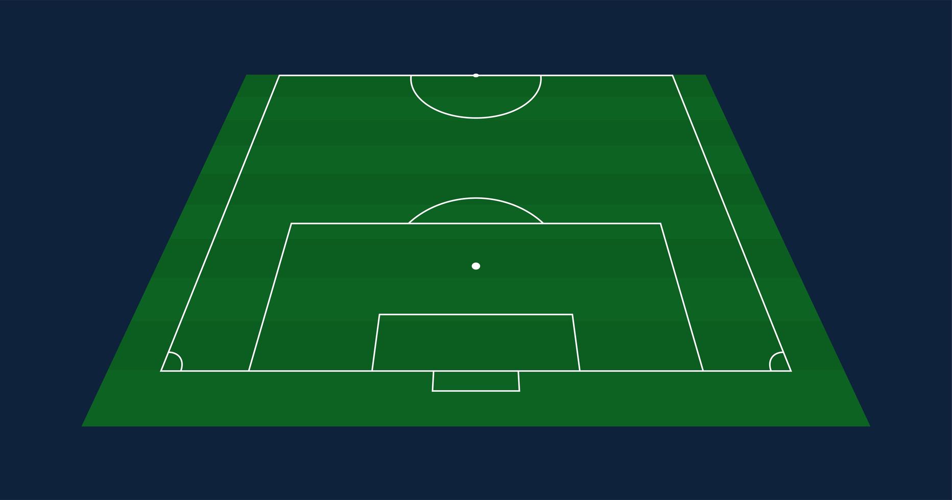 Half Green Grass Vector Football or Soccer Field Background. Stock Vector Illustration of a Soccer Field With Front Perspective