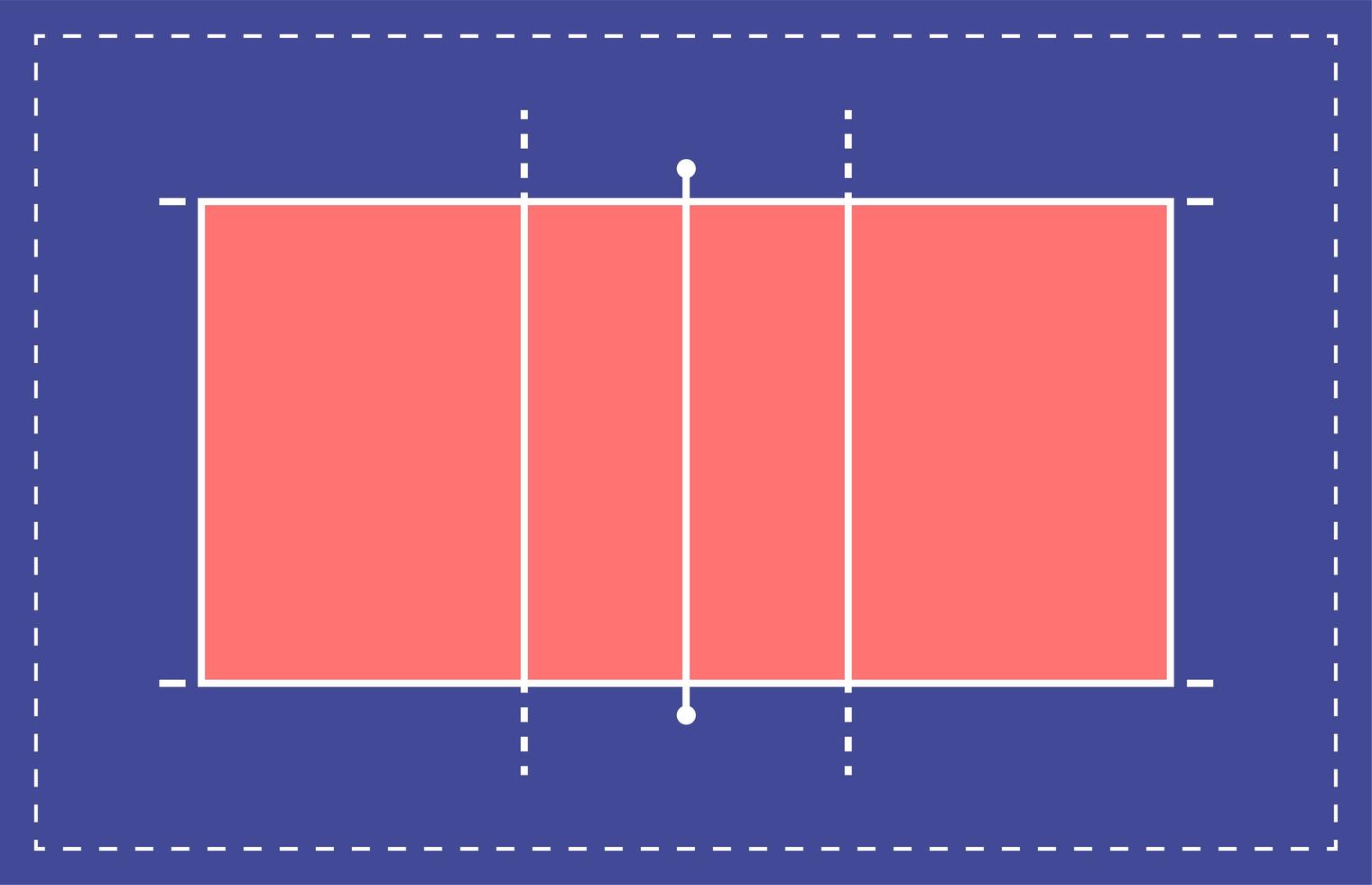 Flat volleyball court arena. Field with line template. Vector stadium. Tactic board illustration.