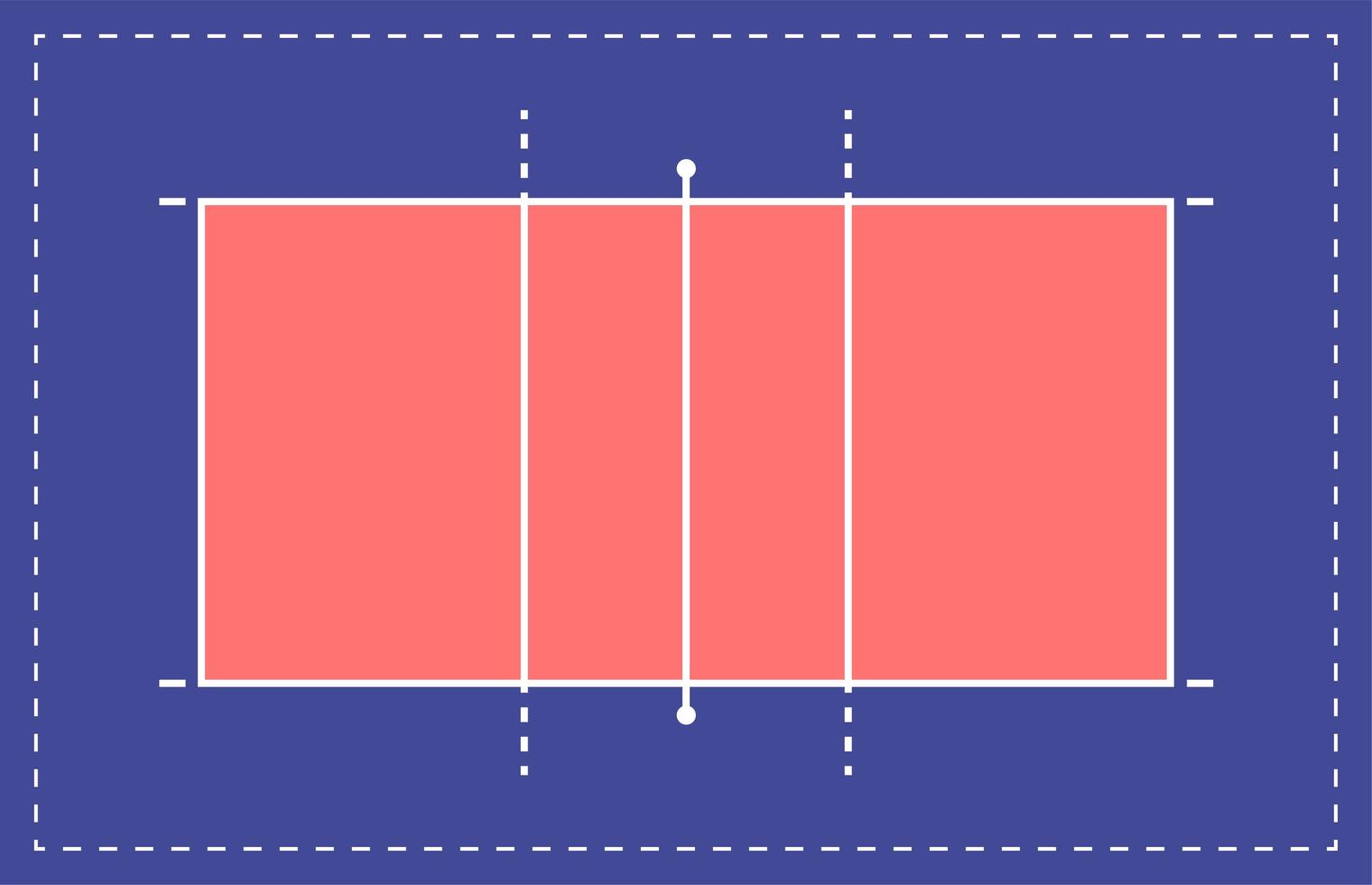 Flat volleyball court arena. Field with line template. Vector stadium. Tactic board illustration.