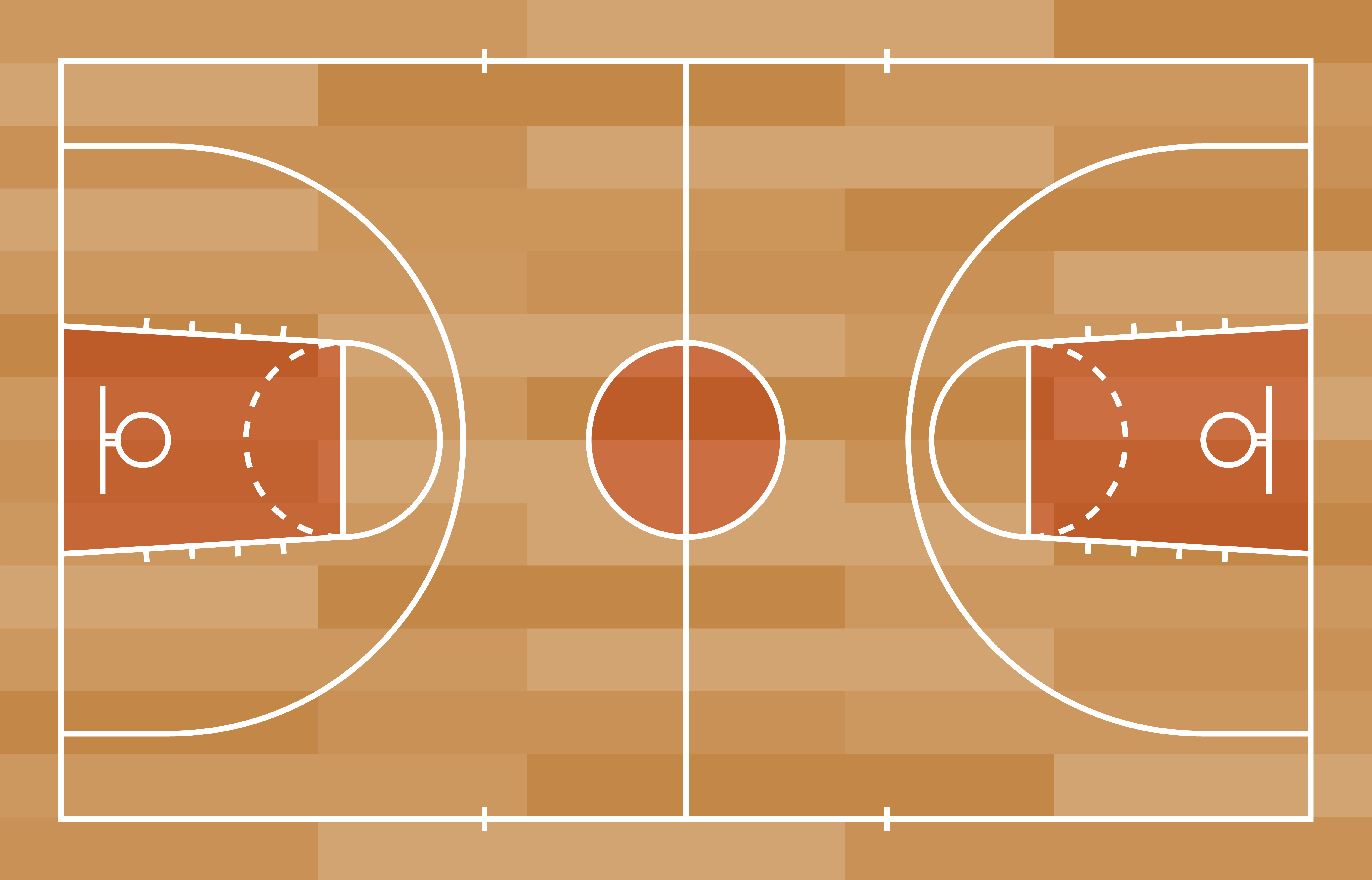 Basketball Court Floor With Line On Wood Texture Background Vector