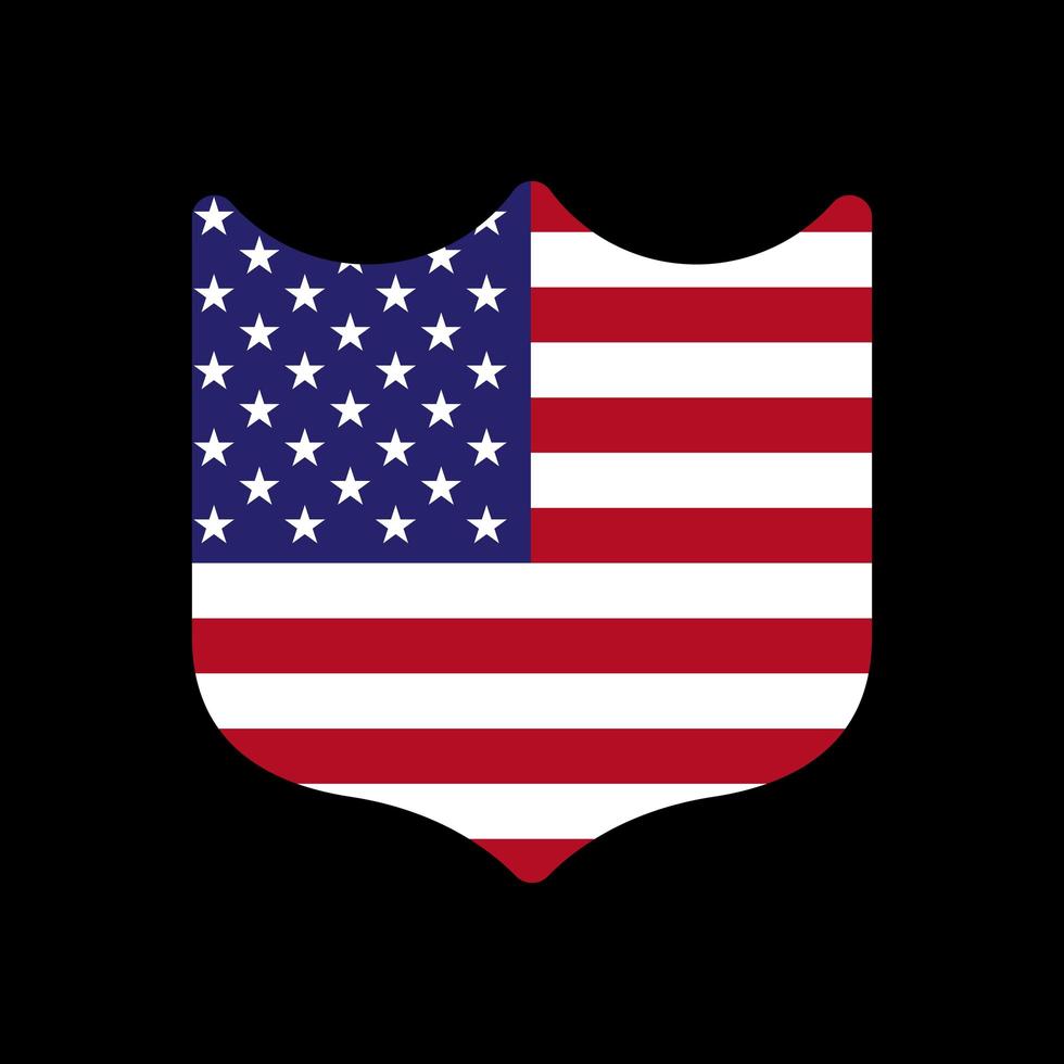 Plantilla de gráfico de vector de escudo de bandera de Estados Unidos. ilustración de stock