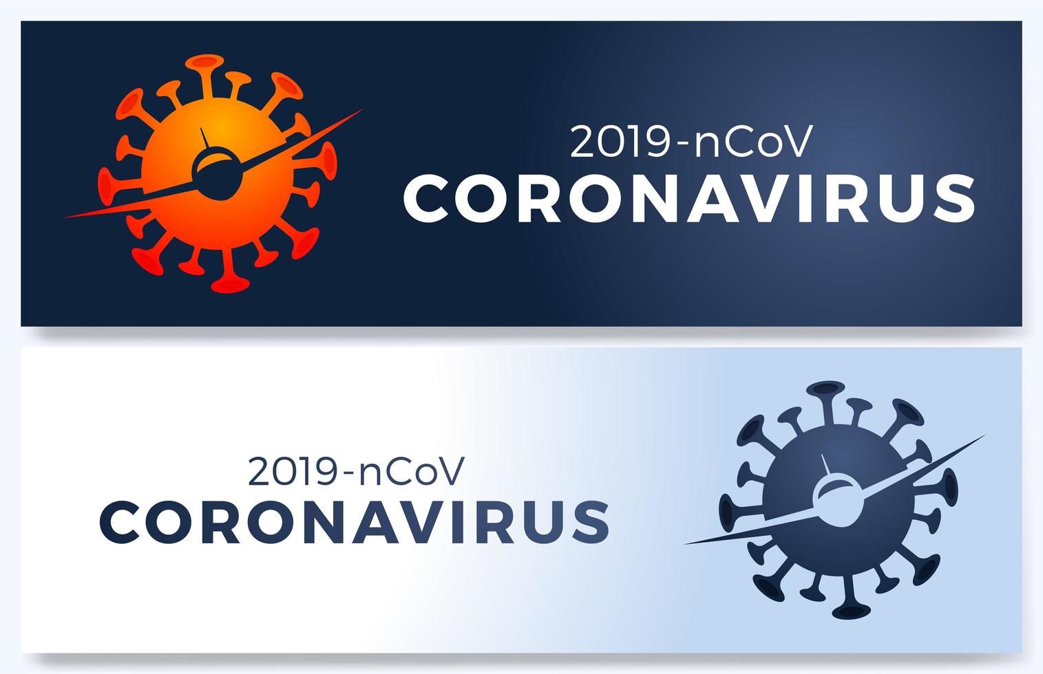 Vector Poster of Flight Cancelled With Plain, Virus 2019-ncov and Forbidden Sign. Flight Cancelled Illustration, Pandemic Novel Coronavirus Disease. Impact of Coronavirus Covid-19.