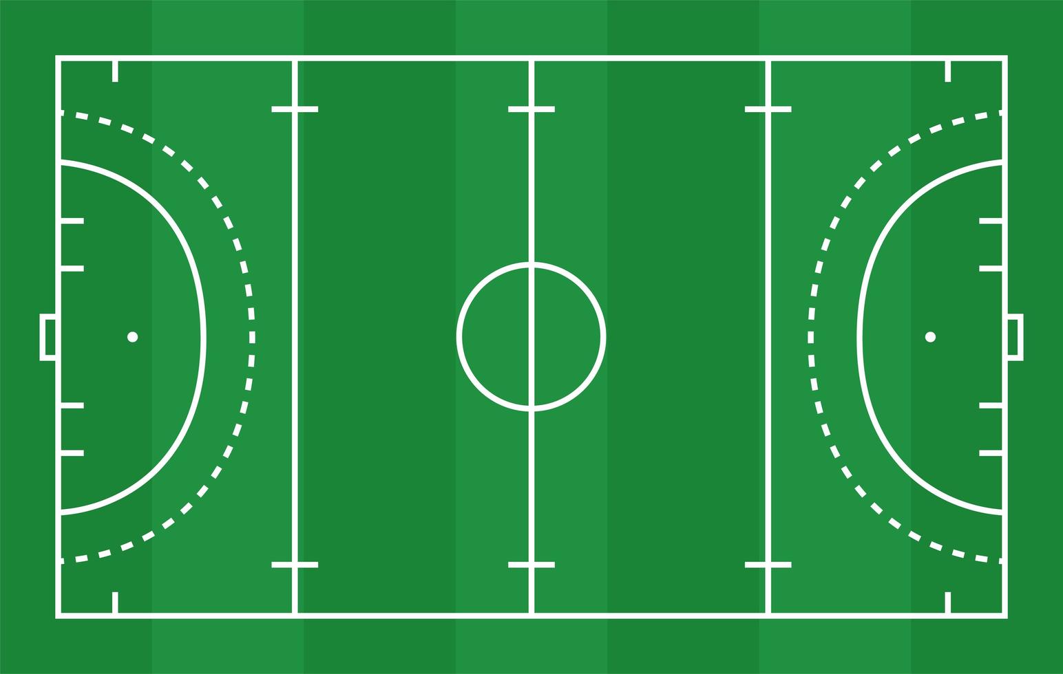 césped de hockey sobre césped verde plano. campo de hockey con plantilla de línea. estadio de vector. vector