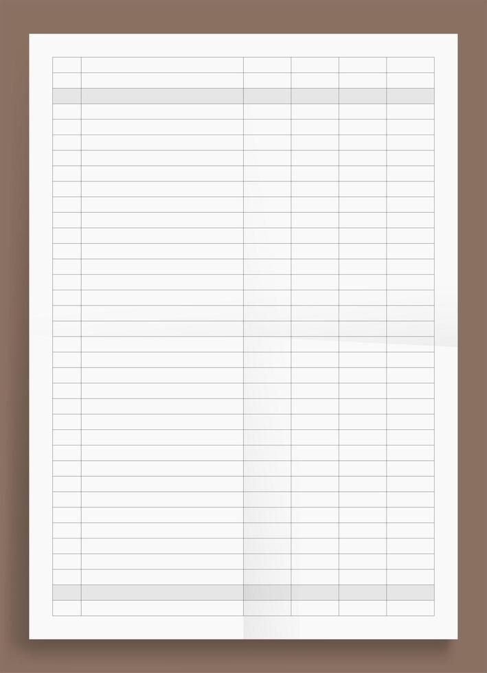 Mockup Crumpled Standard Blank Accounting Sheet Series A4 Format Paper Size Vector Illustration