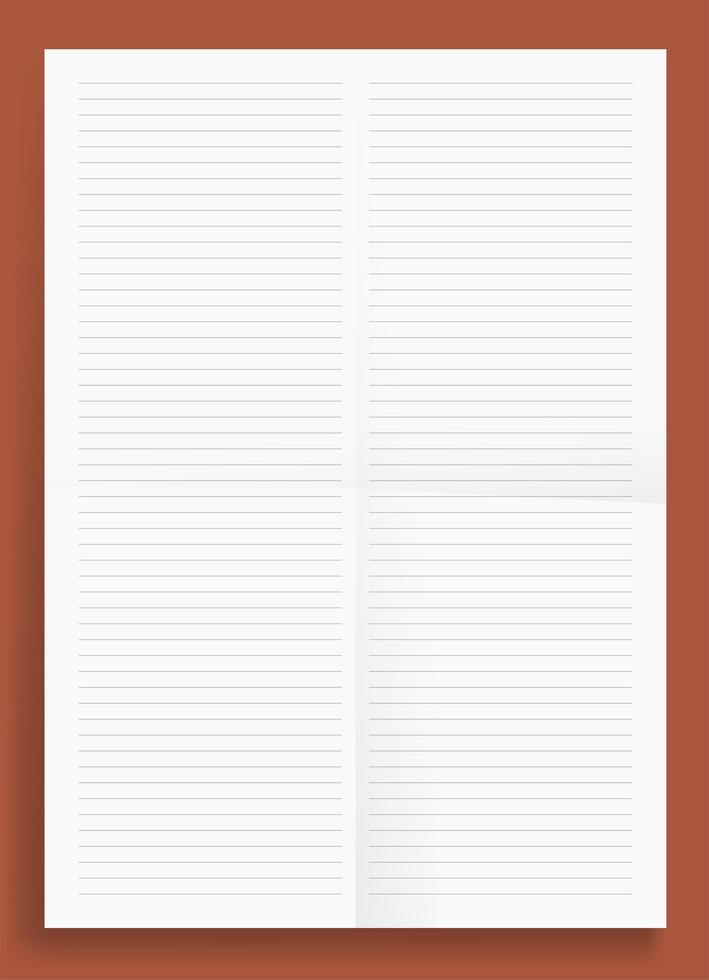 Crumpled Standard Two Lined Column Blank Series A4 Format Paper Size Vector Illustration
