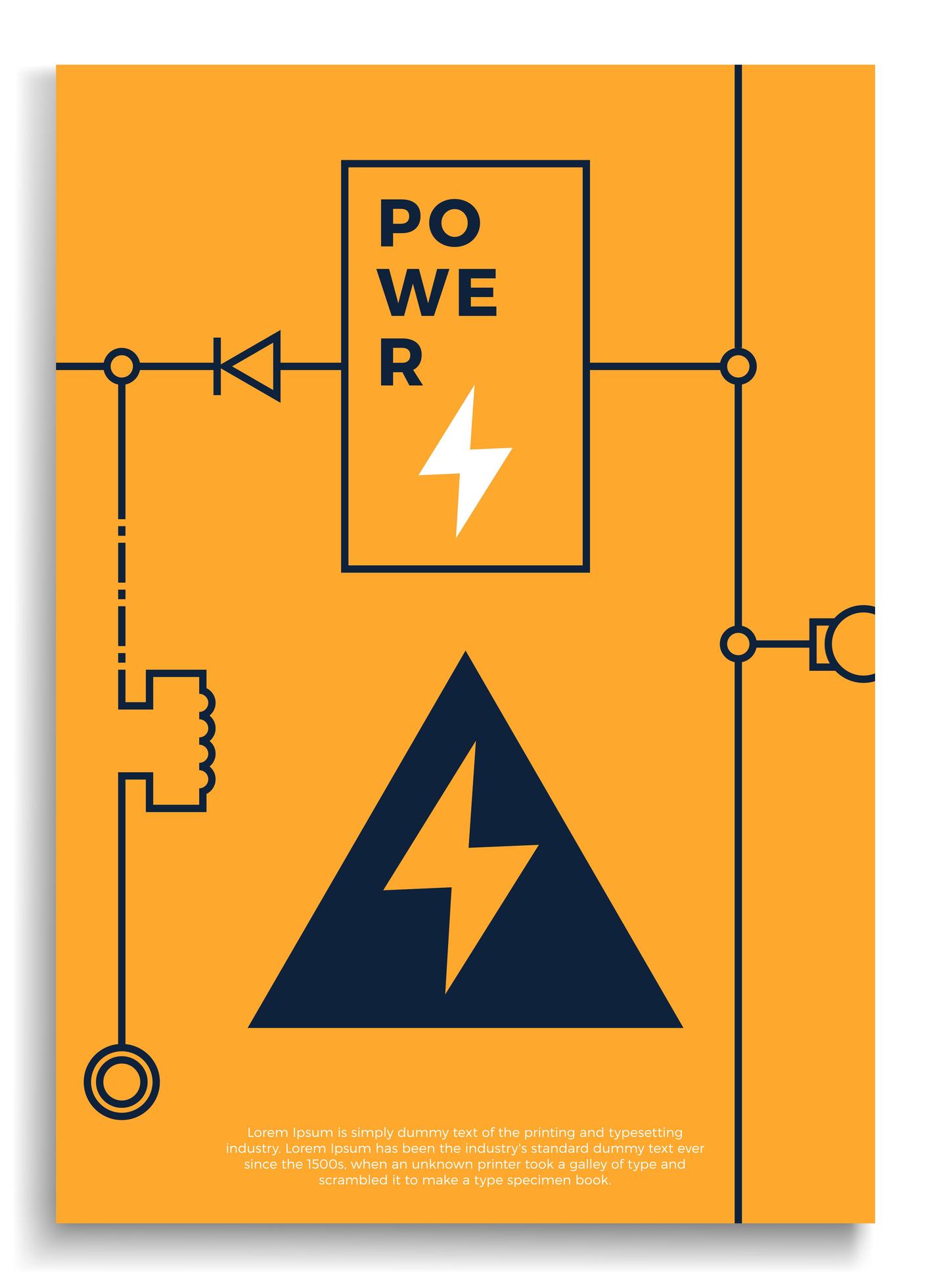 Electricity cover. Abstract technology circuit board, voltage scheme Vector background
