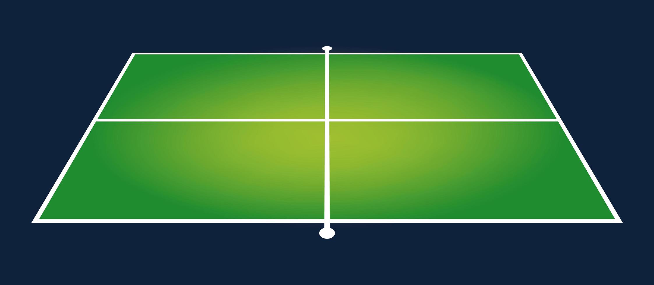 Ilustración de diseño de vector de mesa de ping pong de perspectiva aislada sobre fondo oscuro