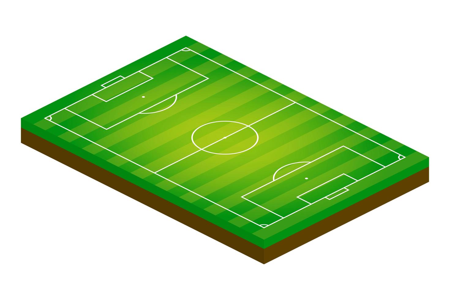 3D isometric football field. Sport theme vector illustration, soccer sports field, stadium. Isolated editable design element for infographics, banner