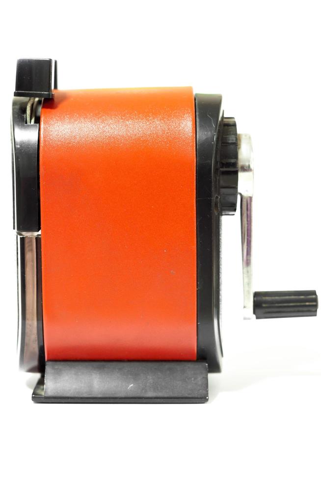 Pencil sharpener on a white background photo