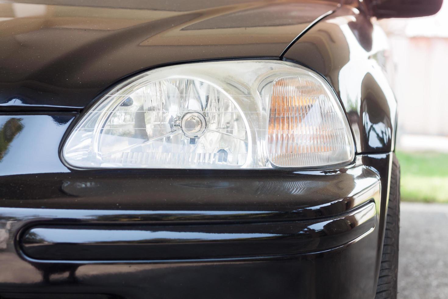 Close-up of a black car photo