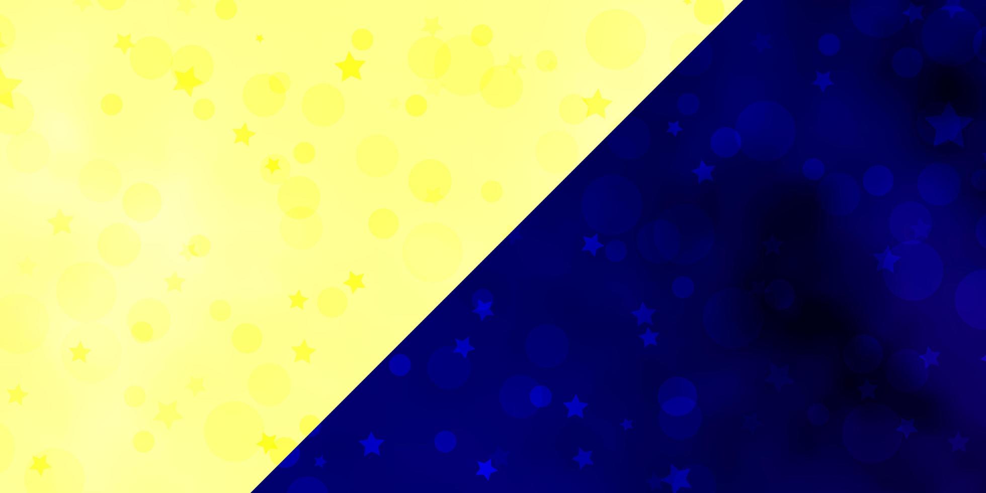 Vector layout with circles, stars.