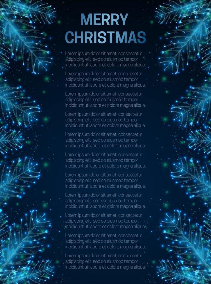 Abstract Christmas card with fir tree branch vector