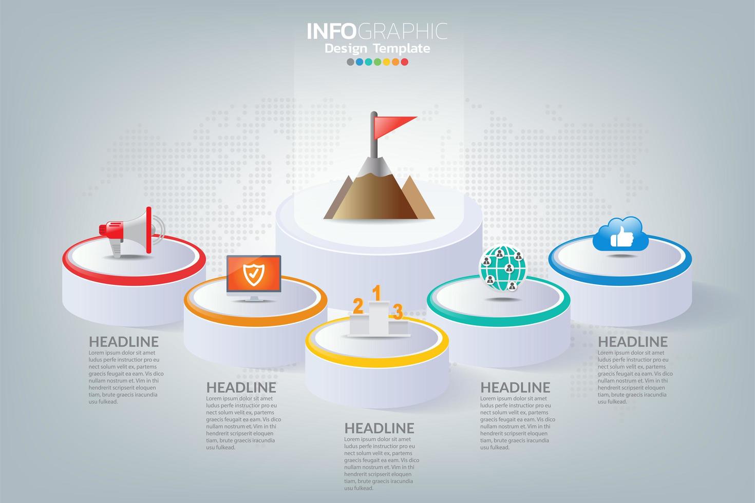 Línea de tiempo de infografía empresarial cómo tener éxito con opciones e iconos. vector