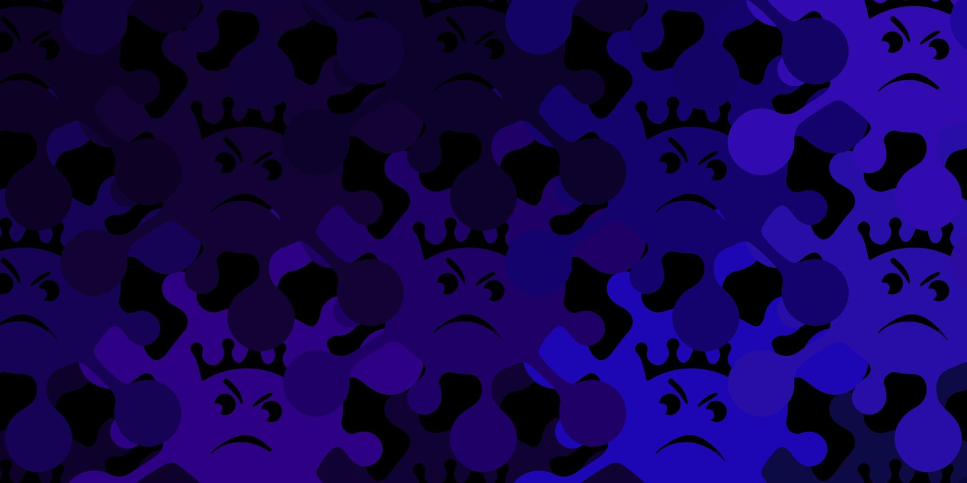 Dark purple vector texture with disease symbols.