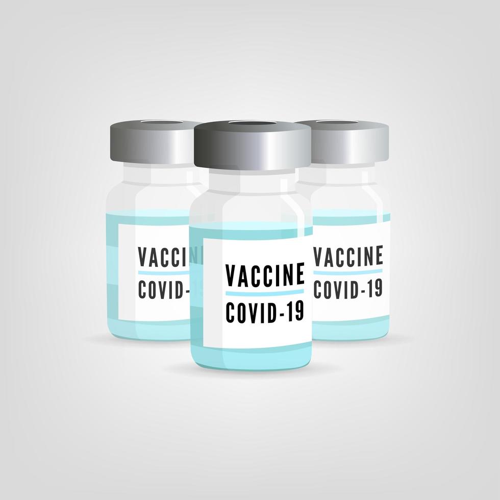 Covid-19 vaccine in bottles vector