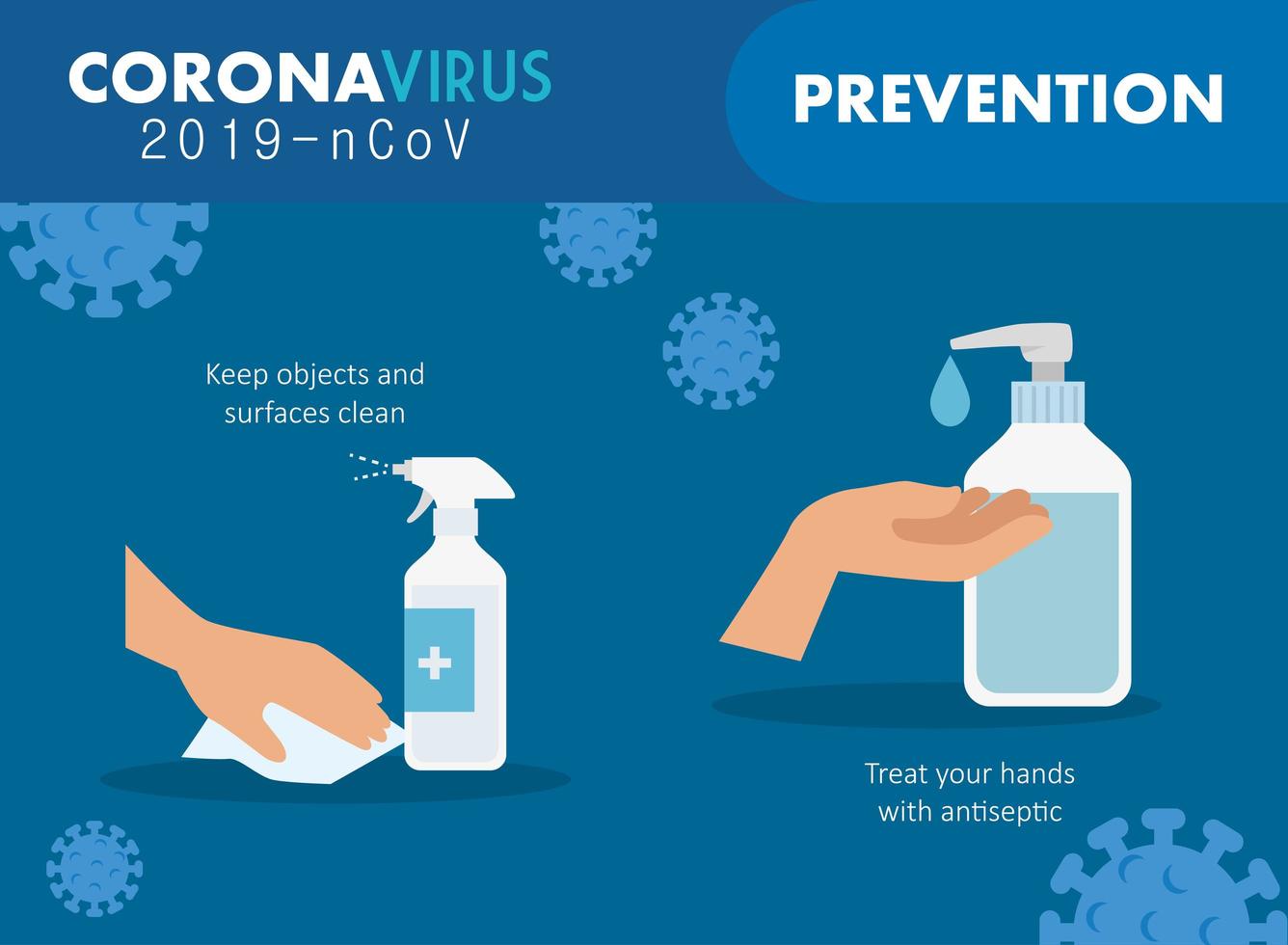 Coronavirus prevention banner vector