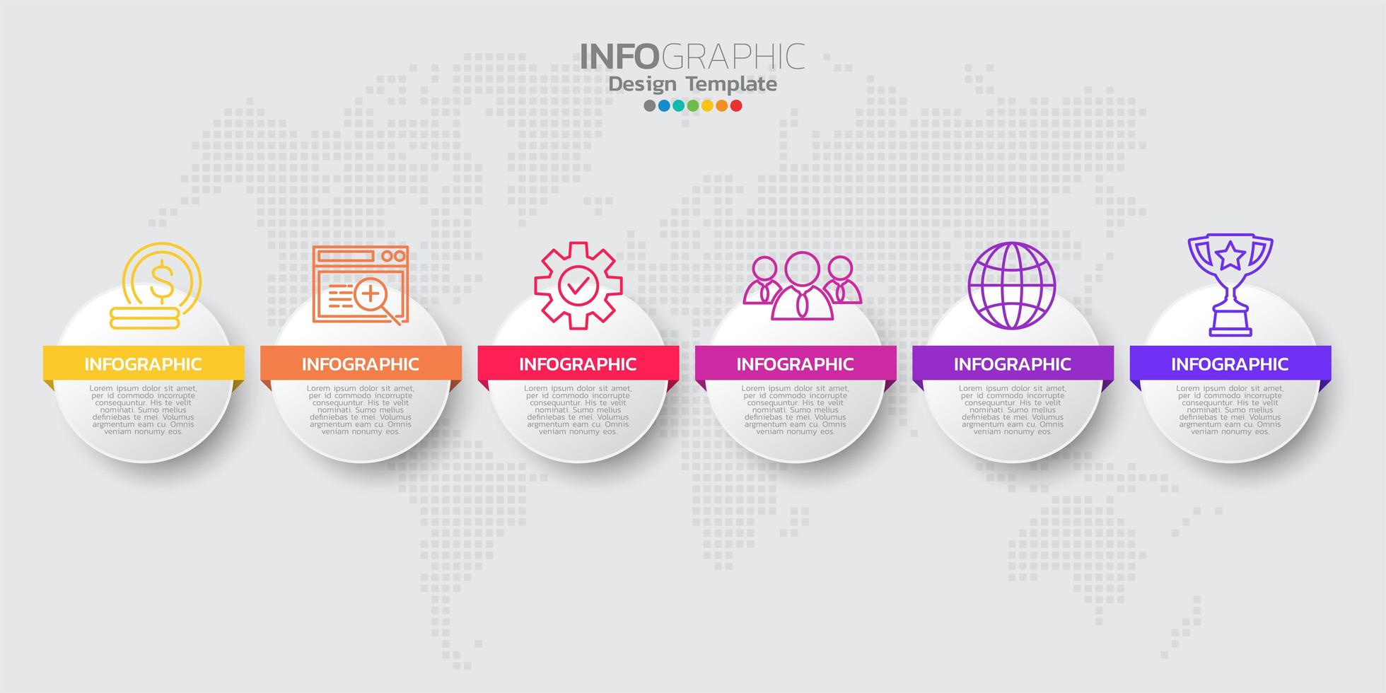 elementos infográficos para contenido, diagrama, diagrama de flujo, pasos, partes, línea de tiempo, flujo de trabajo, gráfico. vector