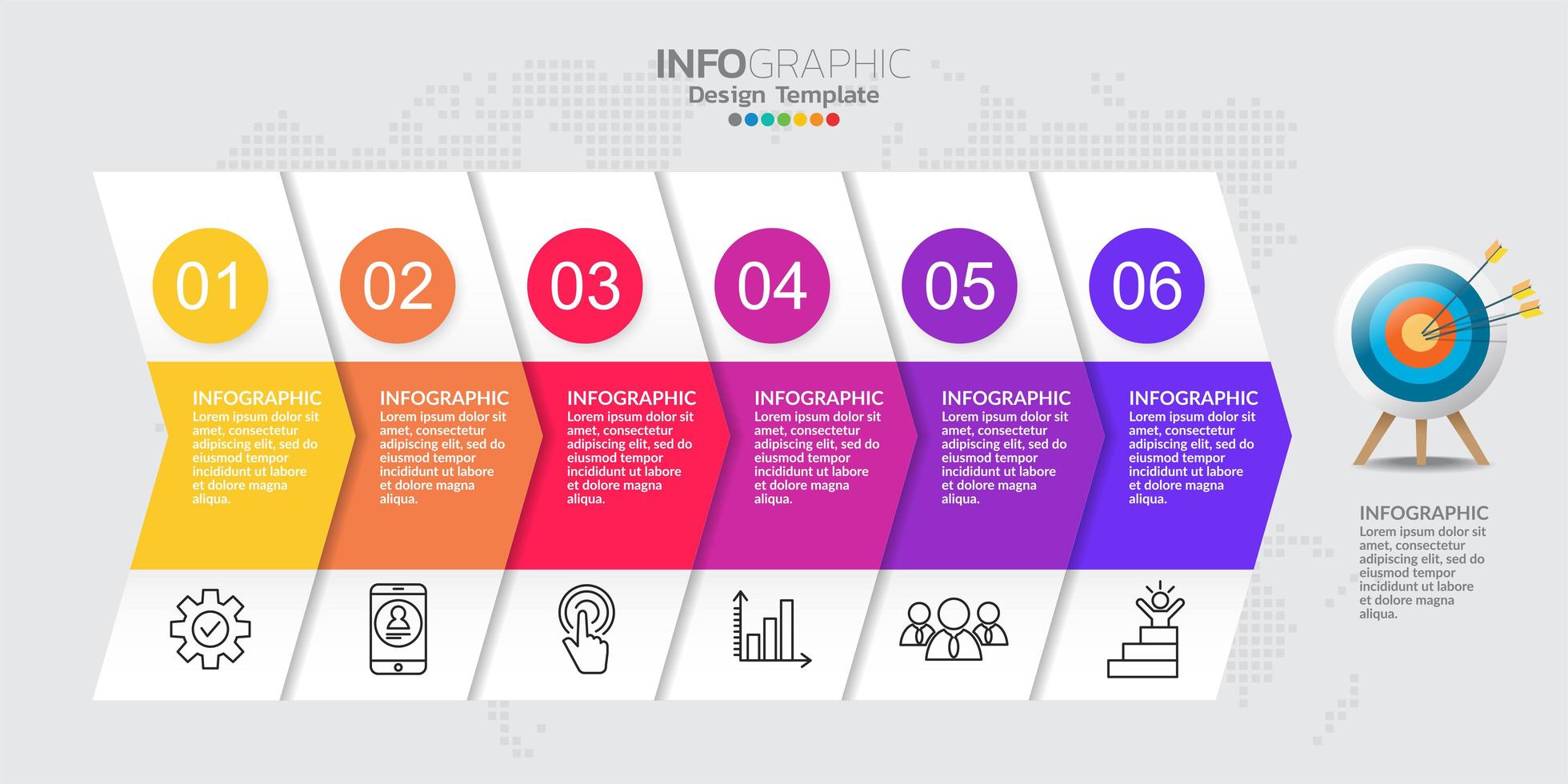 elementos infográficos para contenido, diagrama, diagrama de flujo, pasos, partes, línea de tiempo, flujo de trabajo, gráfico. vector