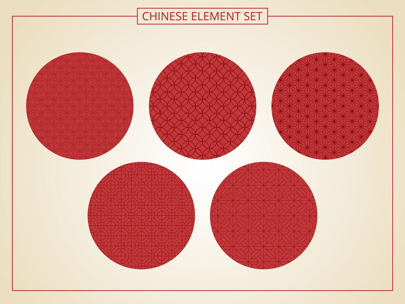 Chinese seamless pattern in 5 styles vector