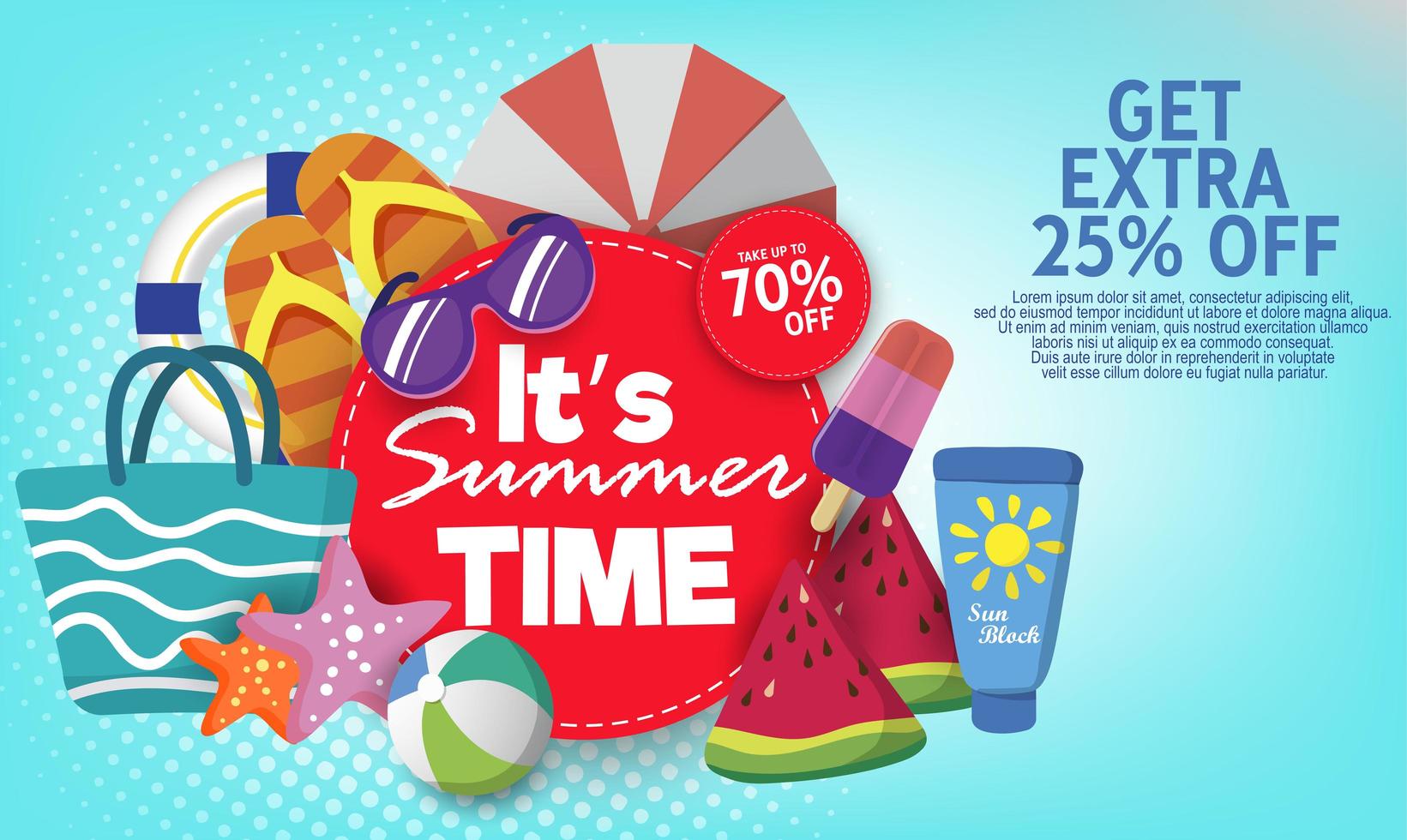 Summer super sale banner template on color background. vector