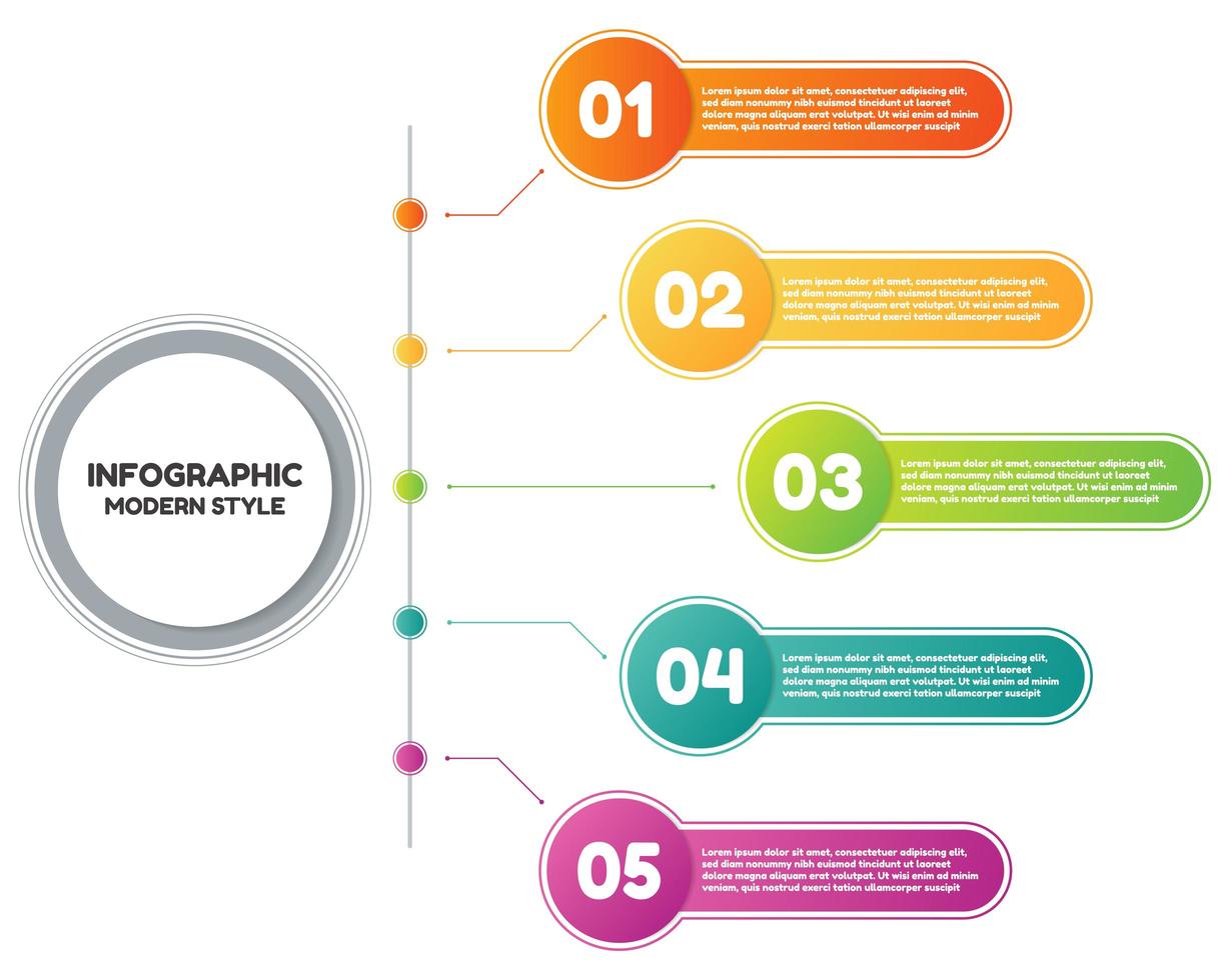 Infographic modern style geometric shapes vector