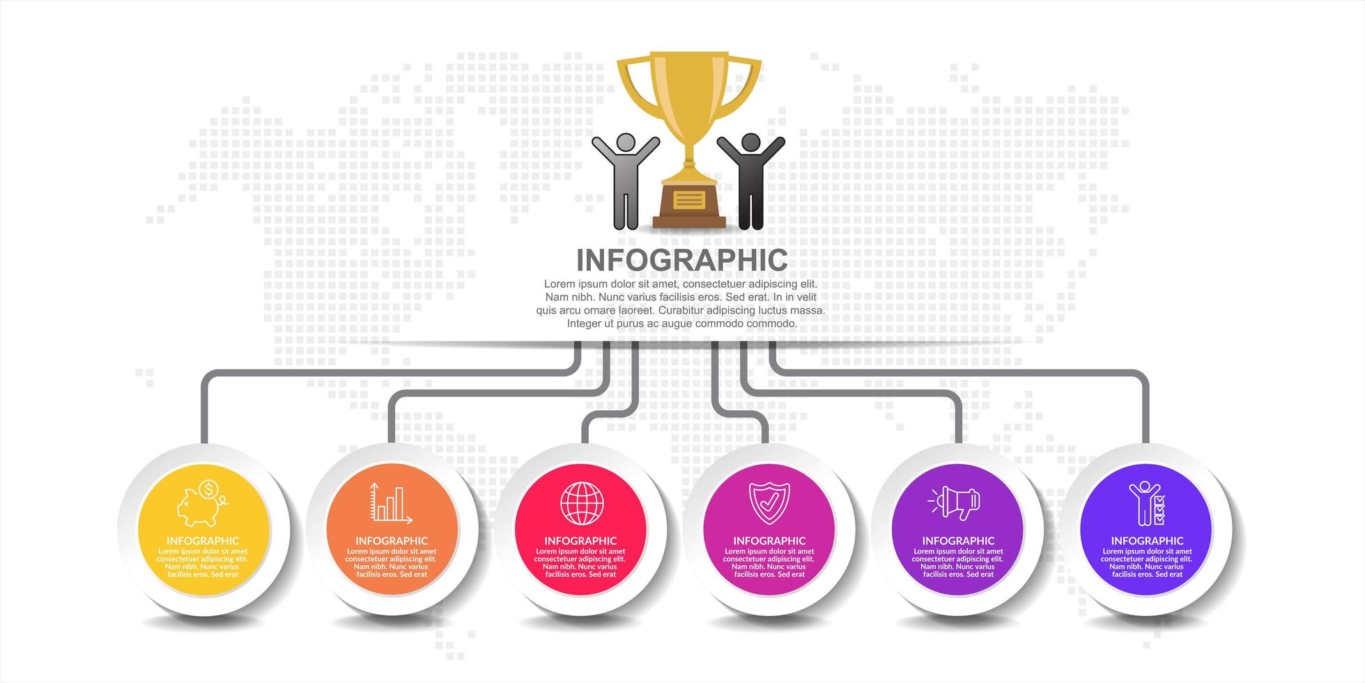 elementos infográficos para contenido, diagrama, diagrama de flujo, pasos, partes, línea de tiempo, flujo de trabajo, gráfico. vector