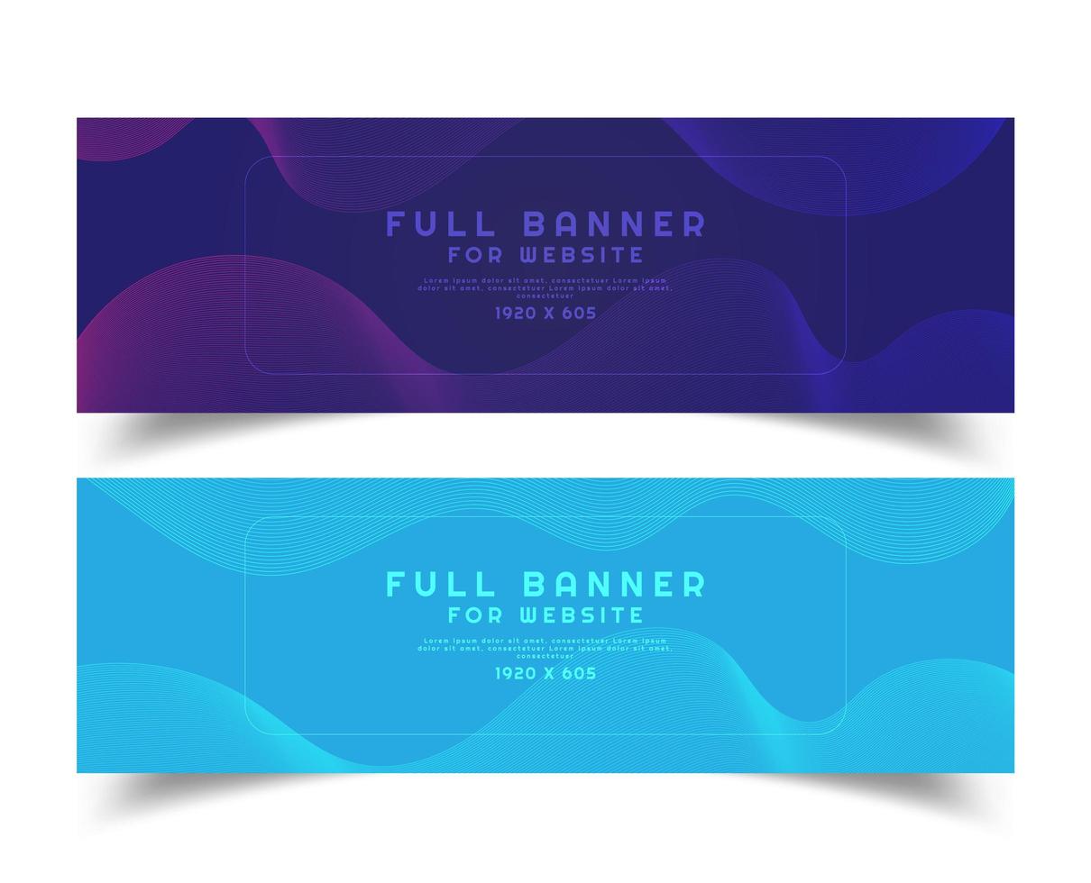 Art banner line wave pattern set vector