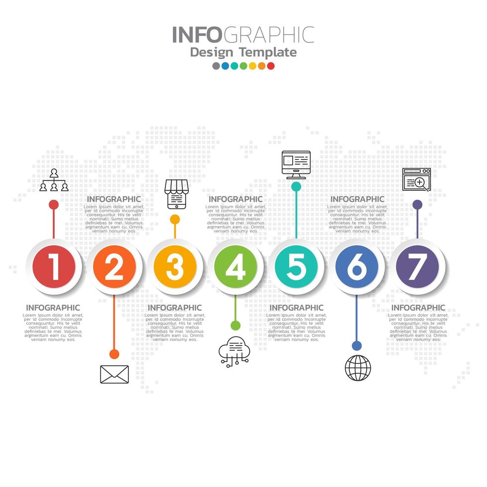 elementos infográficos para contenido, diagrama, diagrama de flujo, pasos, partes, línea de tiempo, flujo de trabajo, gráfico. vector