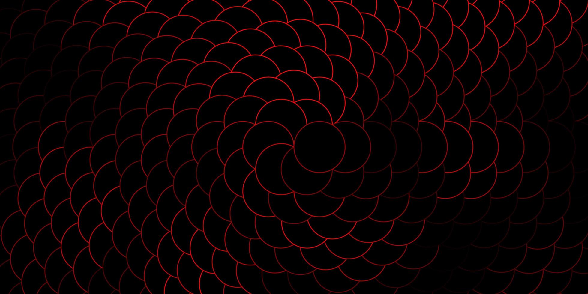 Dark Red vector backdrop with circles.