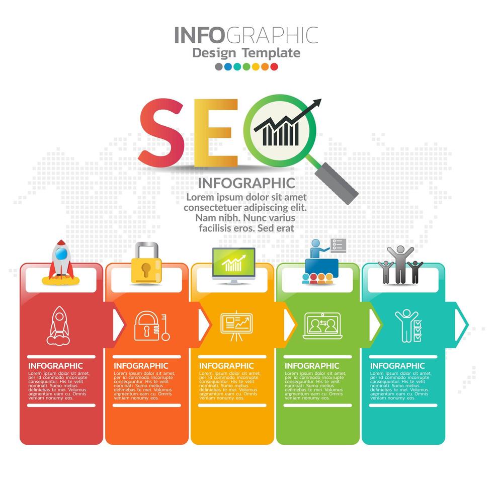 elementos infográficos para contenido, diagrama, diagrama de flujo, pasos, partes, línea de tiempo, flujo de trabajo, gráfico. vector