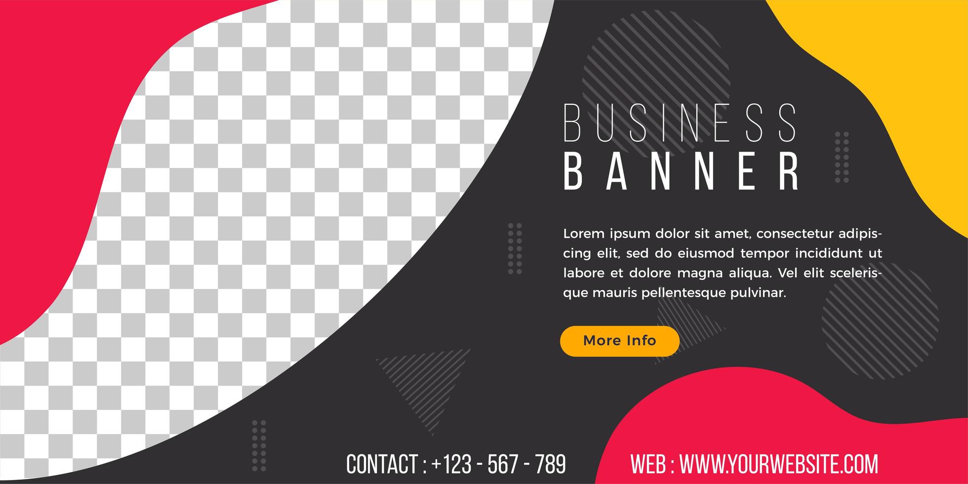 business banner template simple fluid geometric style vector