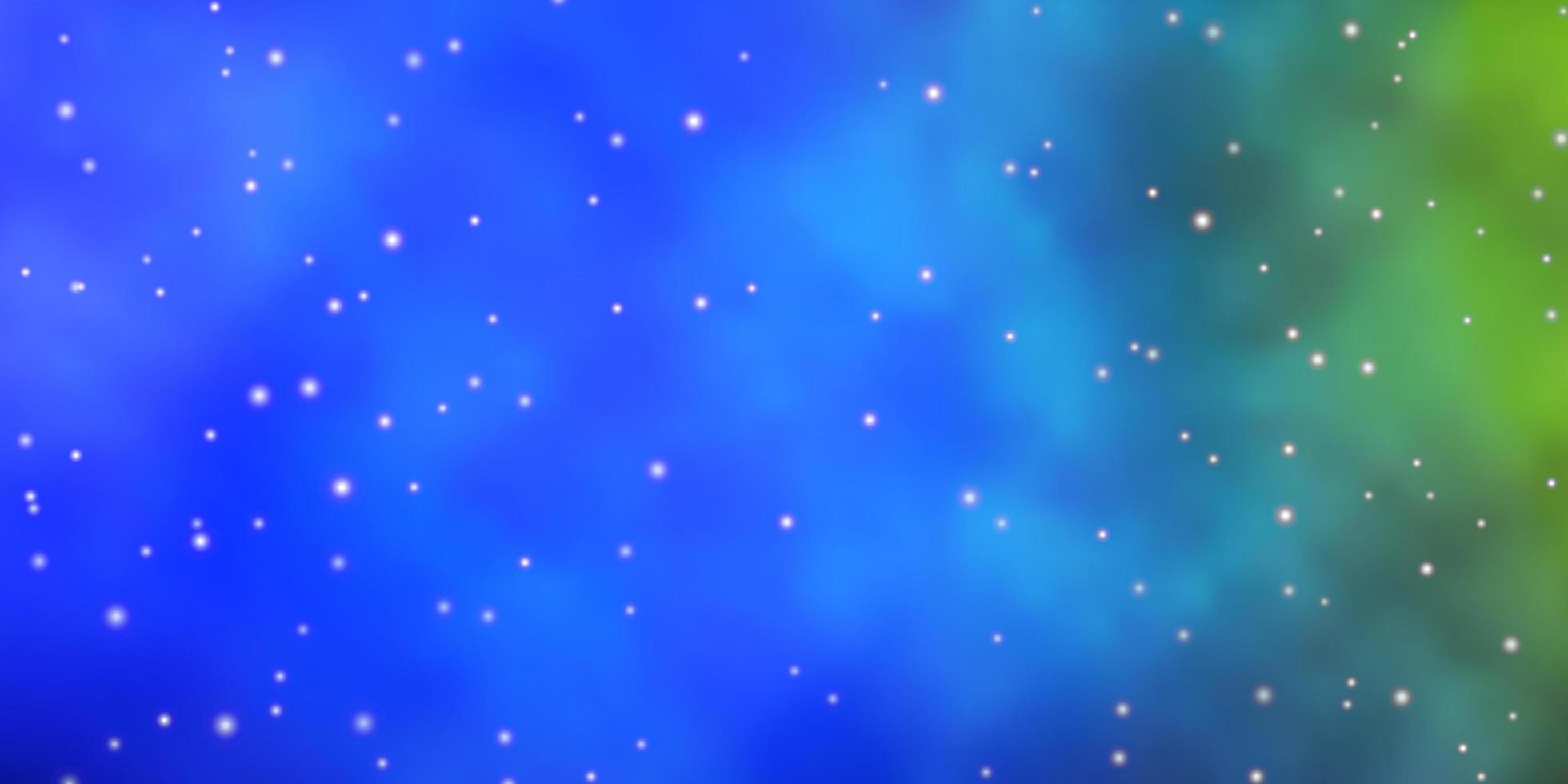 Light Blue, Green vector layout with bright stars.