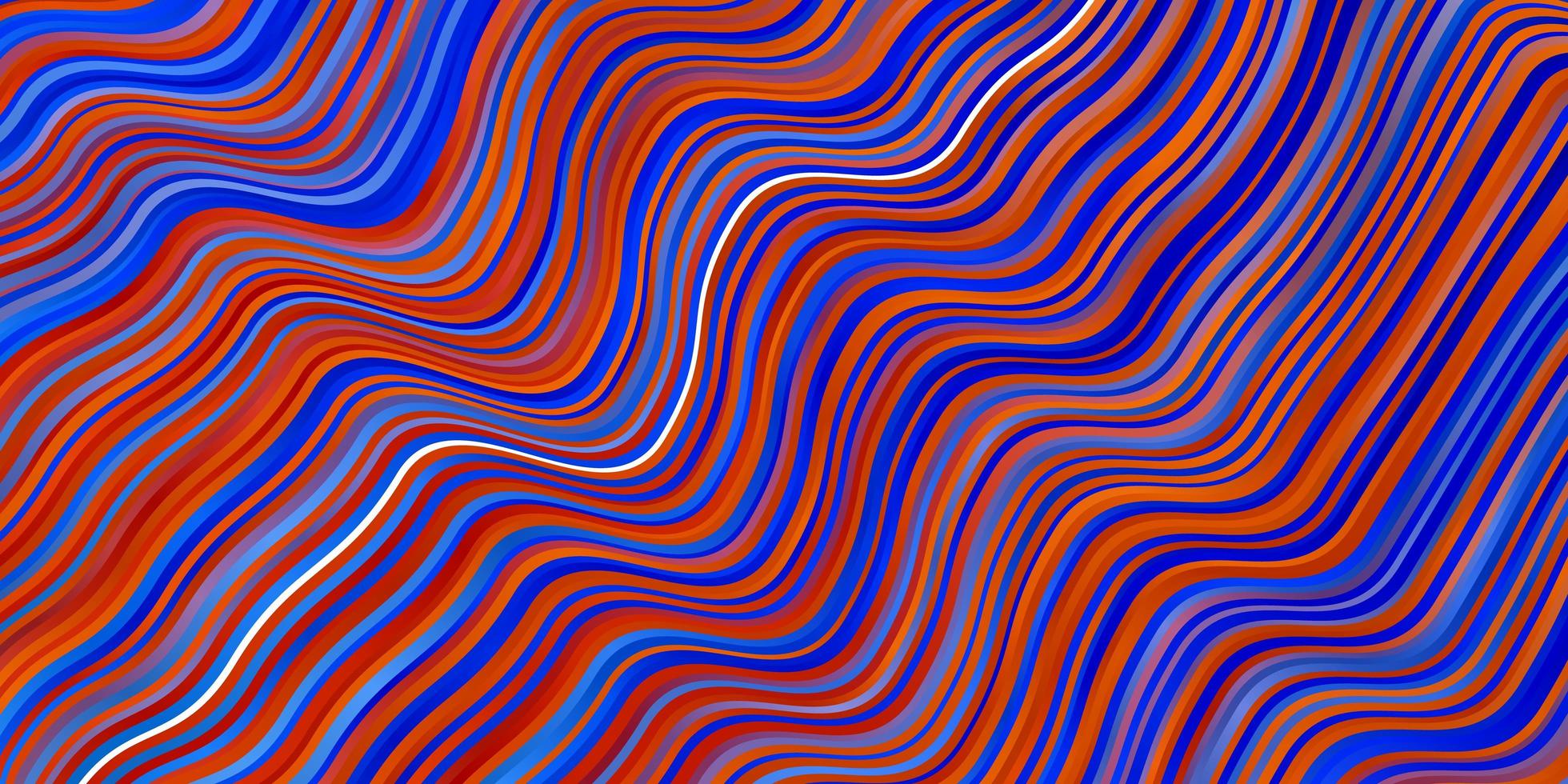 Fondo de vector azul claro, rojo con curvas.