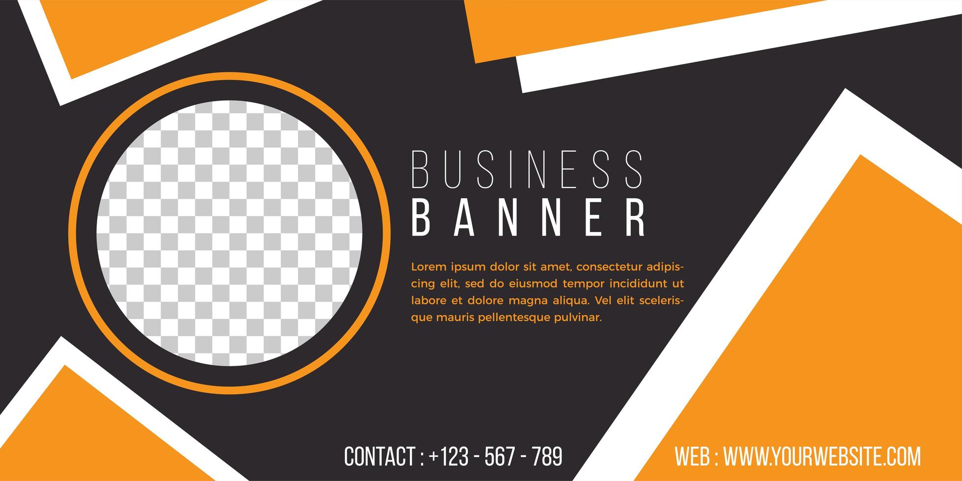 business banner template simple geometric style vector