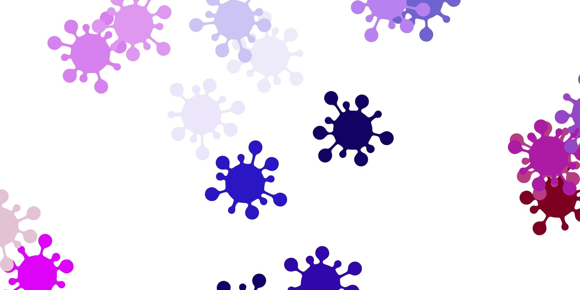 Light purple, pink vector pattern with coronavirus elements