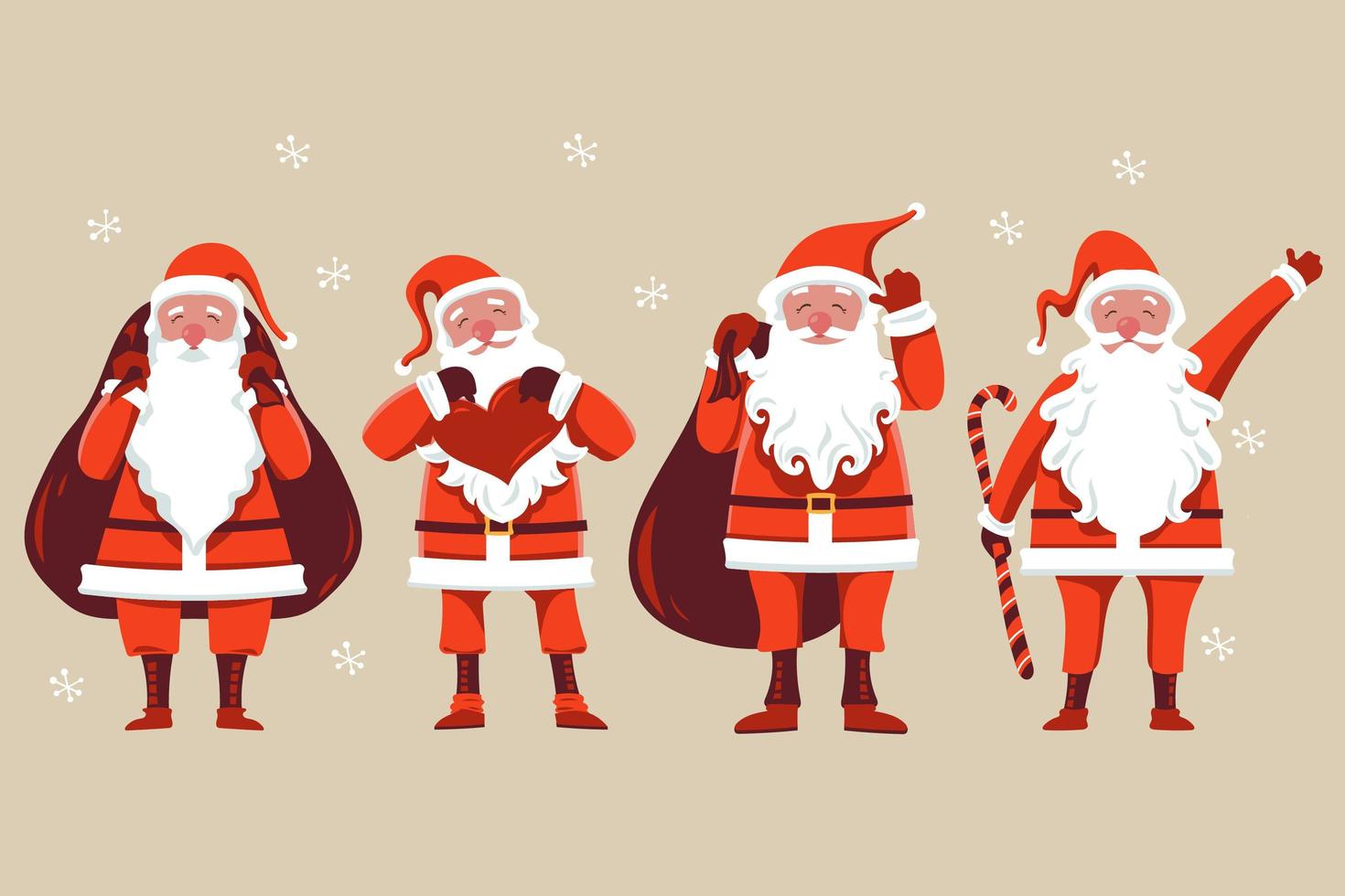 Santa Claus characters set vector