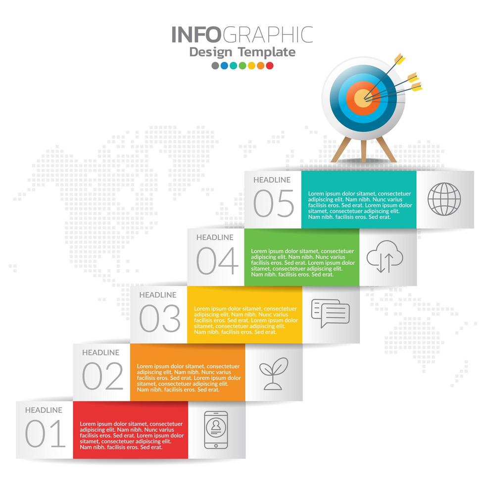 elementos infográficos para contenido, diagrama, diagrama de flujo, pasos, partes, línea de tiempo, flujo de trabajo, gráfico. vector