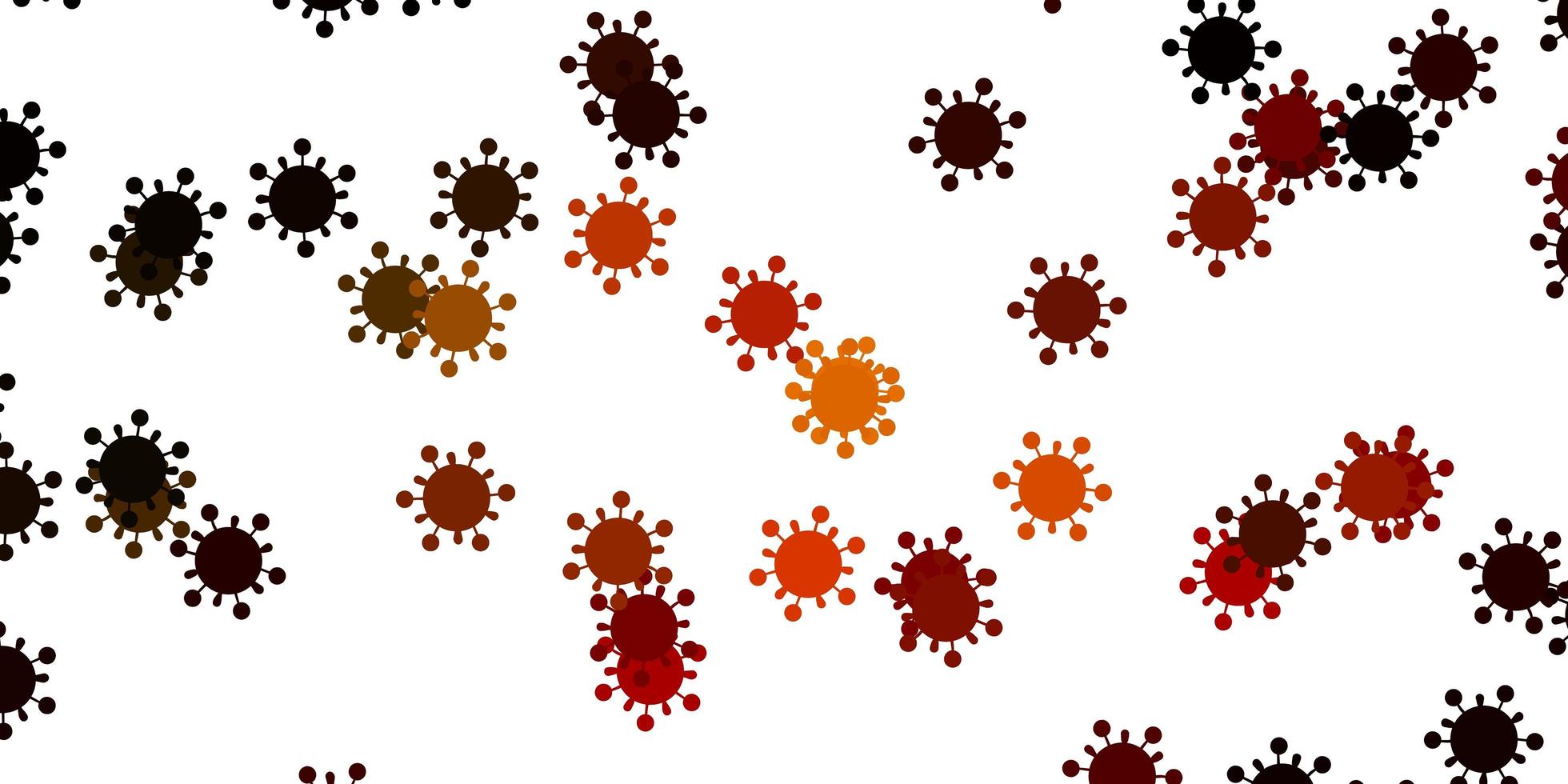 Light orange vector pattern with coronavirus elements.