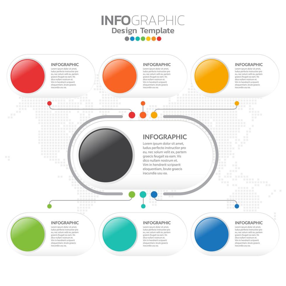 Plantilla de diseño infográfico de gráfico de gestión plana. vector