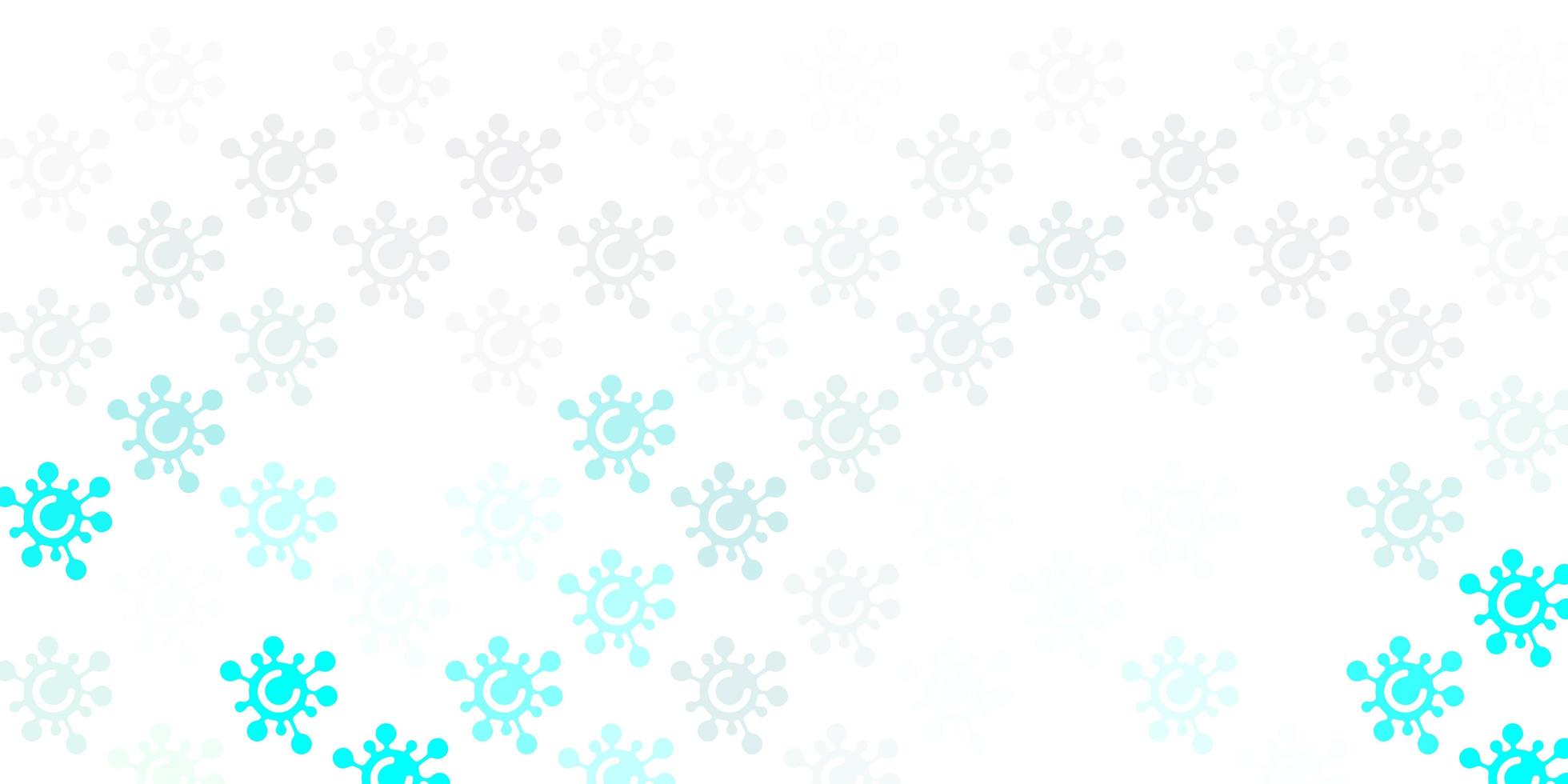 Light Blue, Green vector background with covid-19 symbols