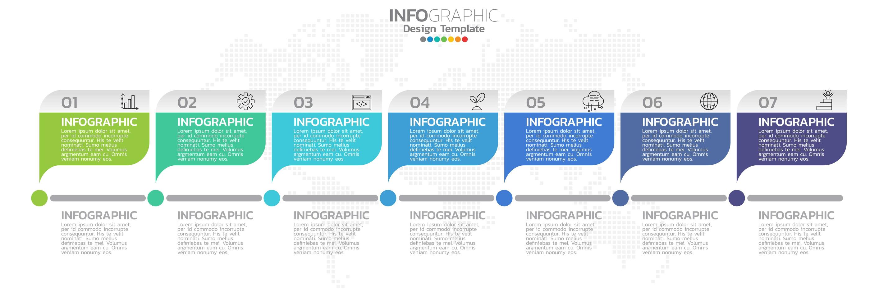 Timeline infographics with step and marketing icons vector