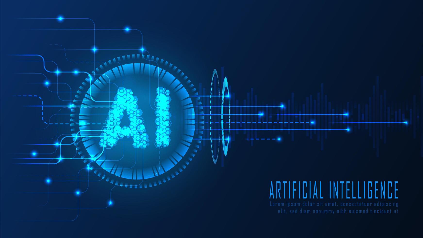 Ai analysis landing page in futuristic style vector