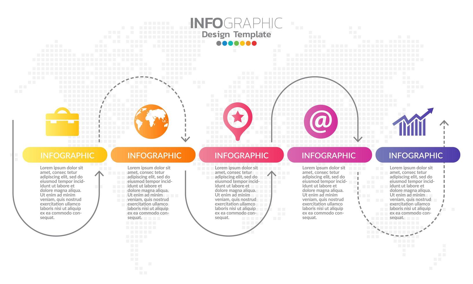 elementos infográficos para contenido, diagrama, diagrama de flujo, pasos, partes, línea de tiempo, flujo de trabajo, gráfico. vector