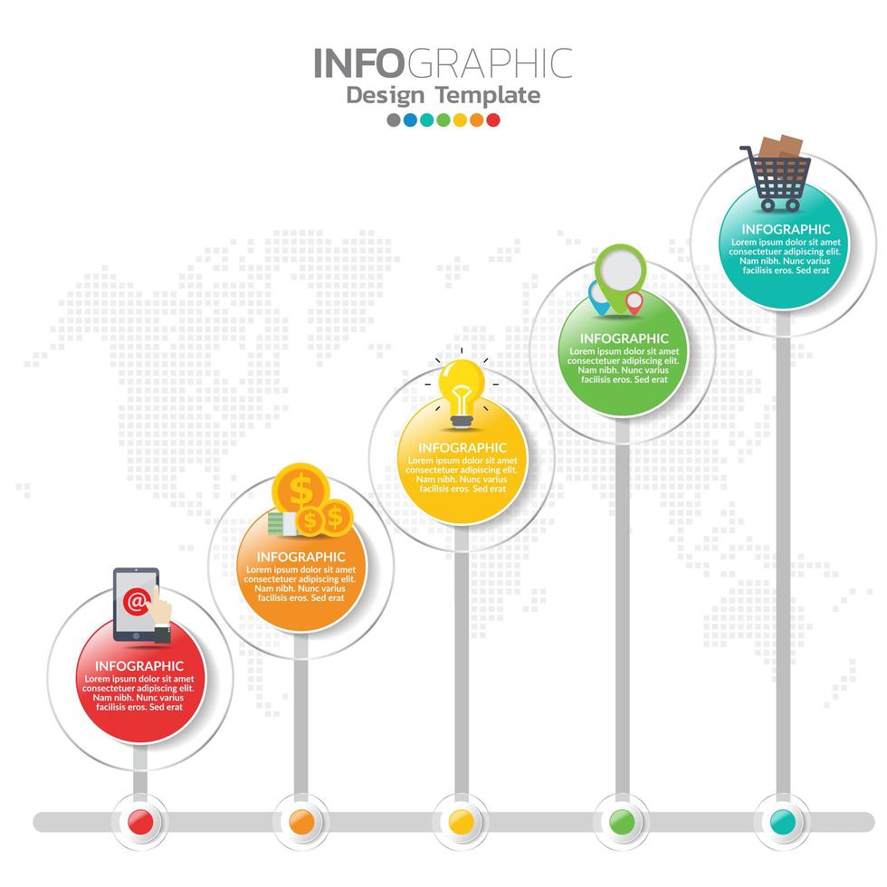 Infographic elements for content, diagram, flowchart, steps, parts, timeline, workflow, chart. vector