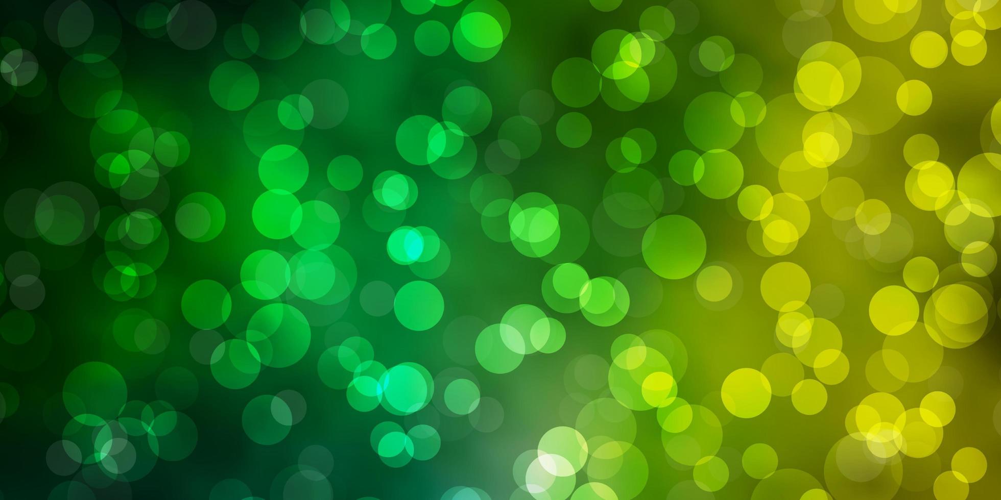 Light Green, Yellow vector pattern with circles.