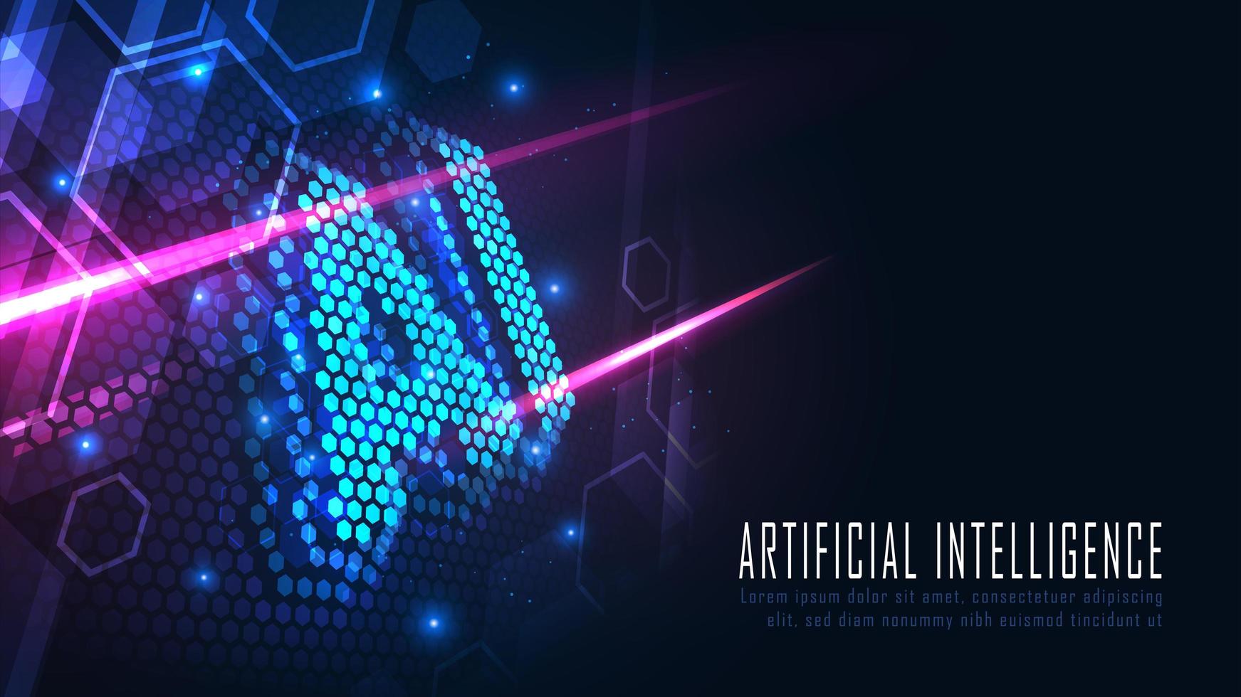 diseño de página de destino hexagonal de ai vector