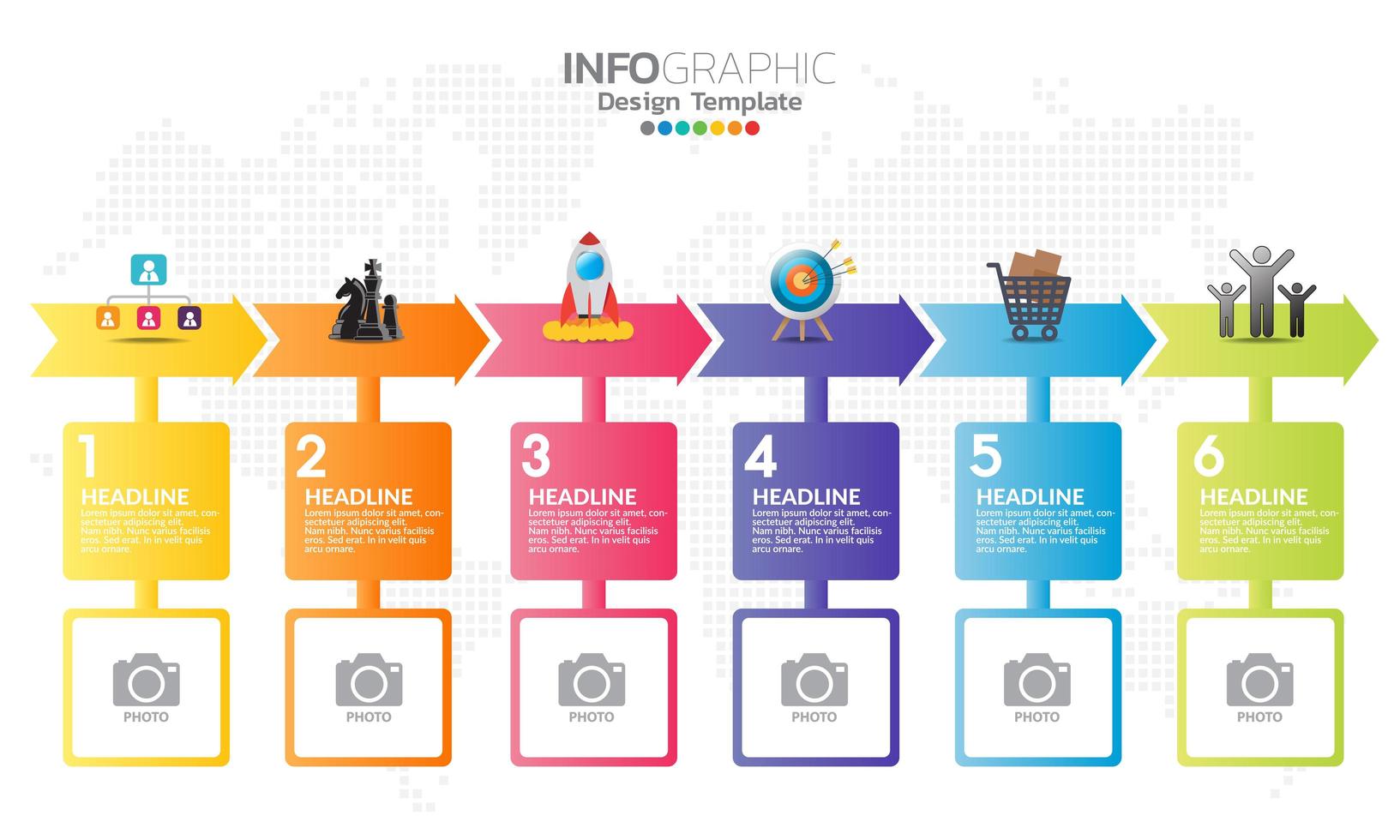 elementos infográficos para contenido, diagrama, diagrama de flujo, pasos, partes, línea de tiempo, flujo de trabajo, gráfico. vector