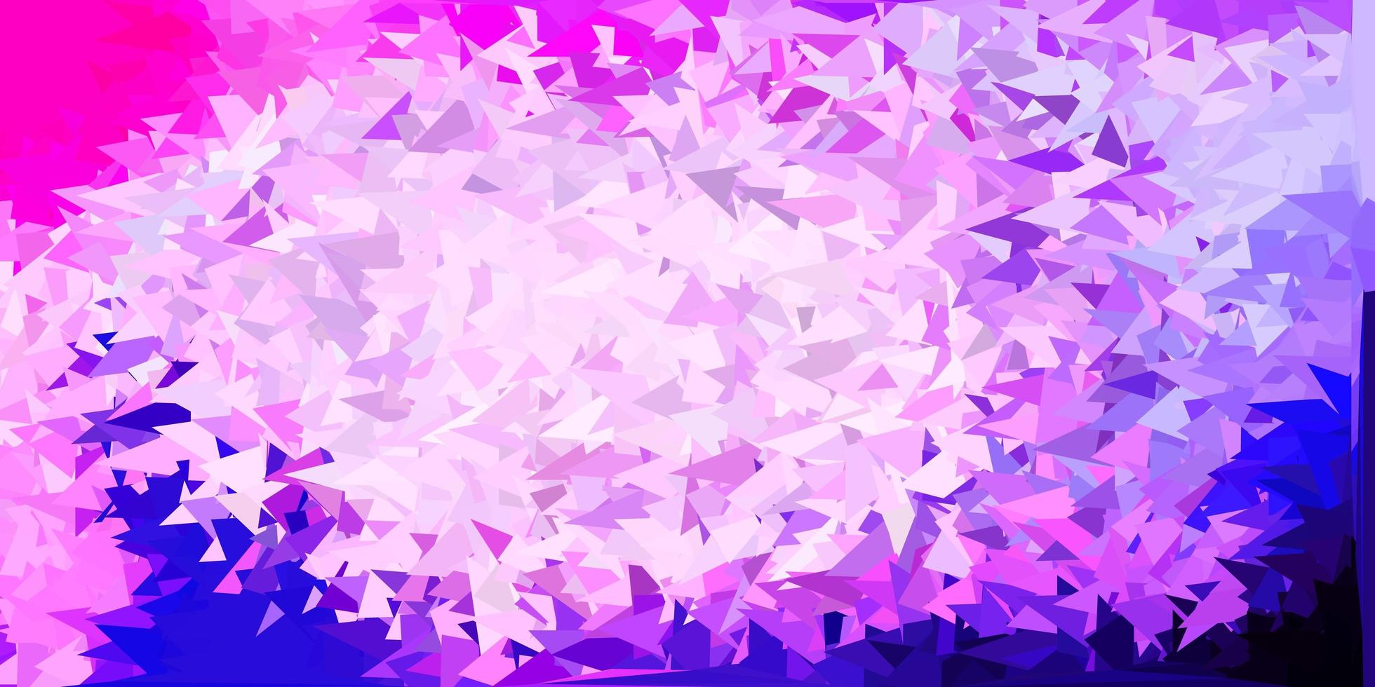 Plantilla de triángulo abstracto de vector púrpura claro, rosa.